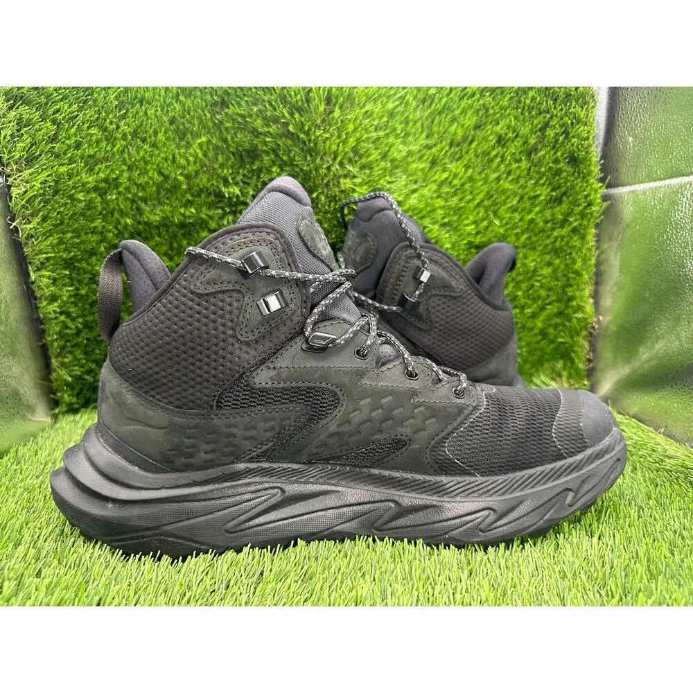 Hoka One One Anacapa 2 Mid GTX 1141633F-BBLC Hiking Boot Men's 11D Black Leather